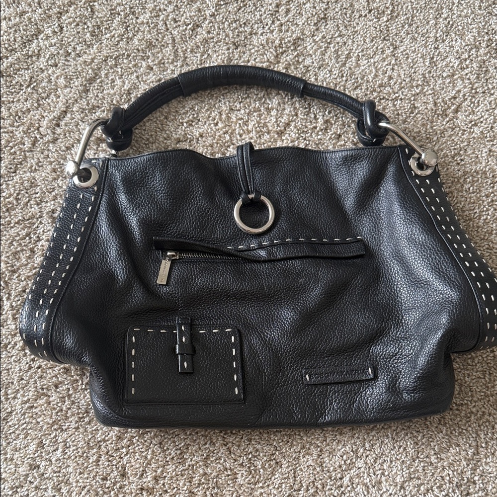 BCBGMaxAzria Signature Leather Top Handle Tote Bag